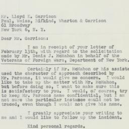 Letter: 1951 February 21