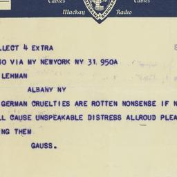 Telegram: 1933 March 31
