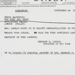 Telegram: 1940 September 14