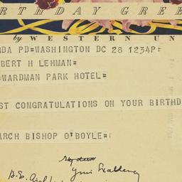 Telegram: 1953 March 28