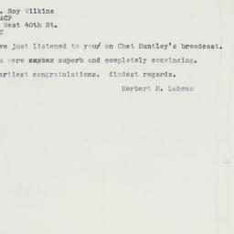 Telegram: 1959 February 8