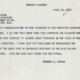 Telegram: 1955 April 12