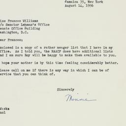 Letter: 1956 August 14