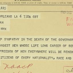 Telegram: 1963 December 6