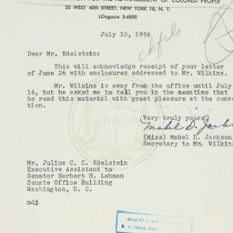 Letter: 1956 July 10