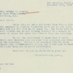 Letter: 1938 November 19