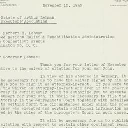 Letter: 1945 November 15
