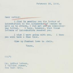 Letter: 1936 February 26