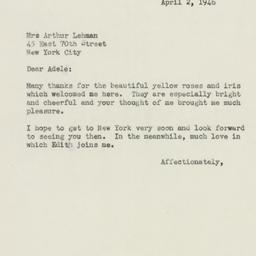 Letter: 1946 April 2