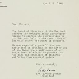 Letter: 1948 April 19