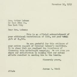 Letter: 1949 November 10