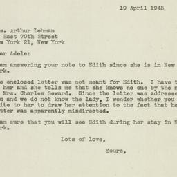 Letter: 1945 April 19