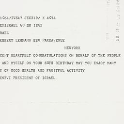 Telegram: 1958 March 28