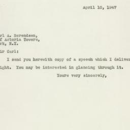 Letter: 1947 April 10