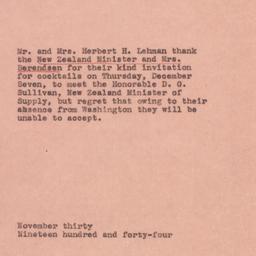Letter: 1944 November 30