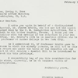 Letter: 1955 February 15