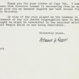 Letter: 1962 June 15