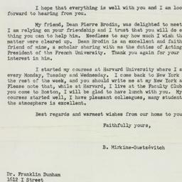 Letter: 1954 February 14