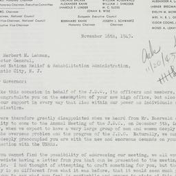 Letter: 1943 November 16