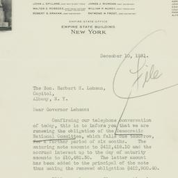Letter: 1931 December 11