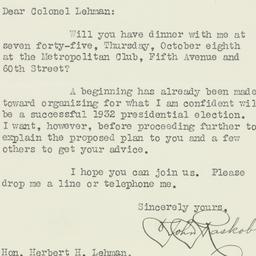 Letter: 1931 October 2