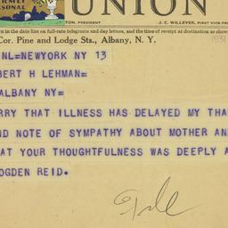 Telegram: 1931 May 14