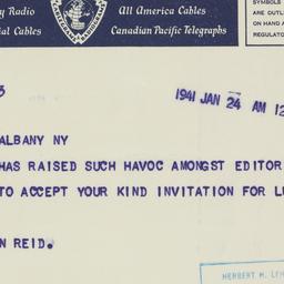 Telegram: 1941 January 24