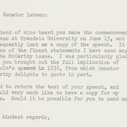 Letter: 1954 July 2