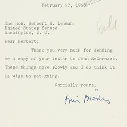 Letter: 1956 February 27