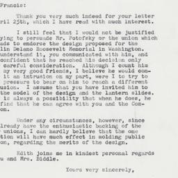 Letter: 1962 April 26