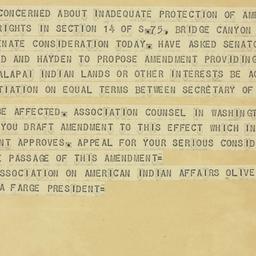 Telegram: 1950 February 6