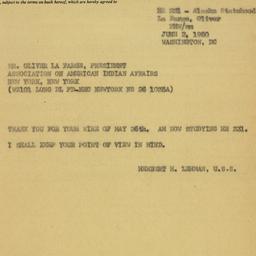 Telegram: 1950 June 2