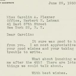Letter: 1950 June 29