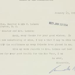 Letter: 1954 January 13