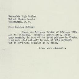 Letter: 1951 February 20