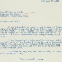 Letter: 1936 February 19