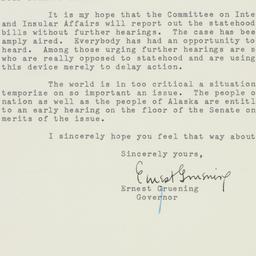Telegram: 1951 February 13