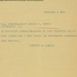 Letter: 1934 November 9
