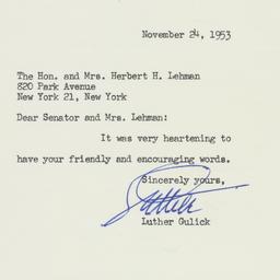 Letter: 1953 November 24