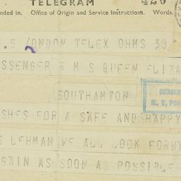 Telegram: 1945 August 25