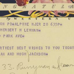 Telegram: 1953 March 28