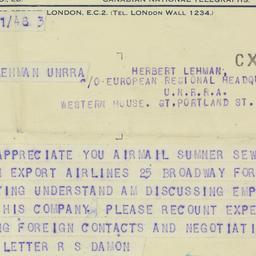 Telegram: 1945 August 3
