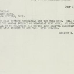 Telegram: 1951 July 3