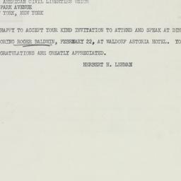 Ephemera: 1950 January 18