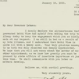 Letter: 1933 January 19