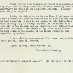Letter: 1950 August 29