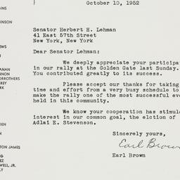 Letter: 1952 October 10