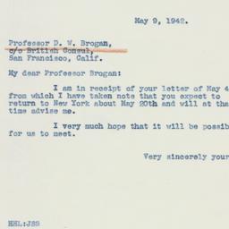Letter: 1942 May 9