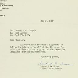 Letter: 1960 May 2