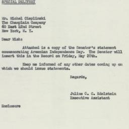 Letter: 1954 May 27